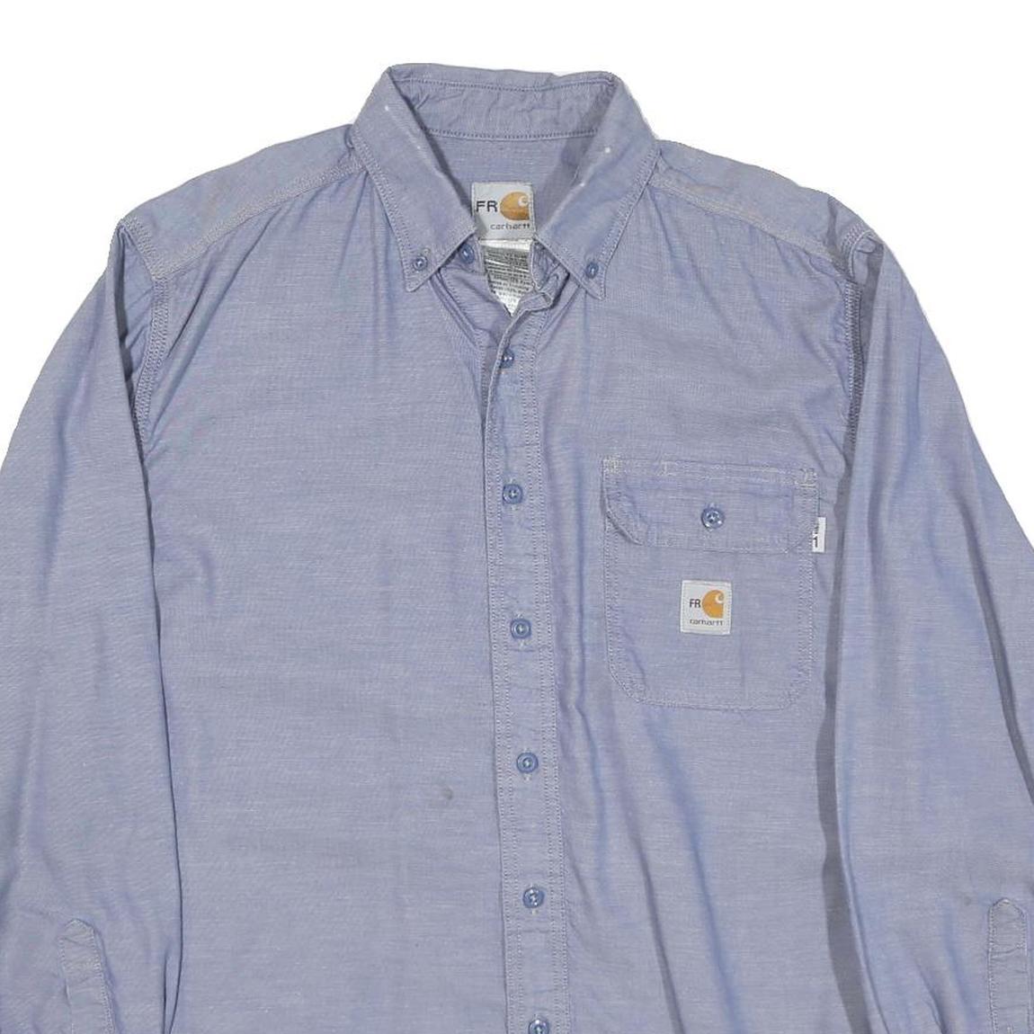 CARHARTT Mens Blue Cotton Blend Button-Down Long Sleeve Shirt M Casual Workwear