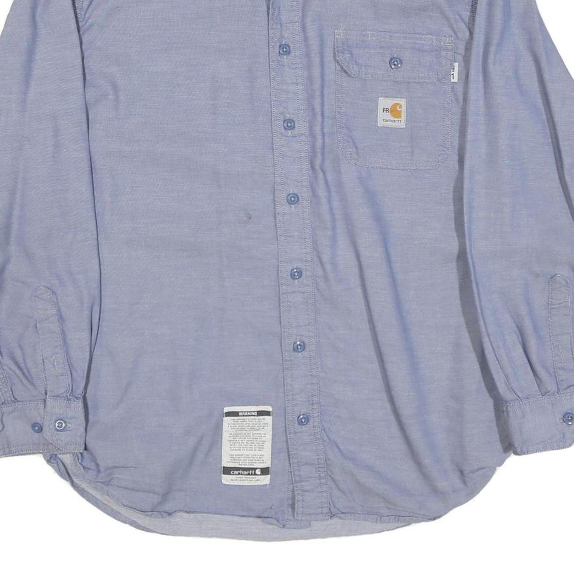 CARHARTT Mens Blue Cotton Blend Button-Down Long Sleeve Shirt M Casual Workwear