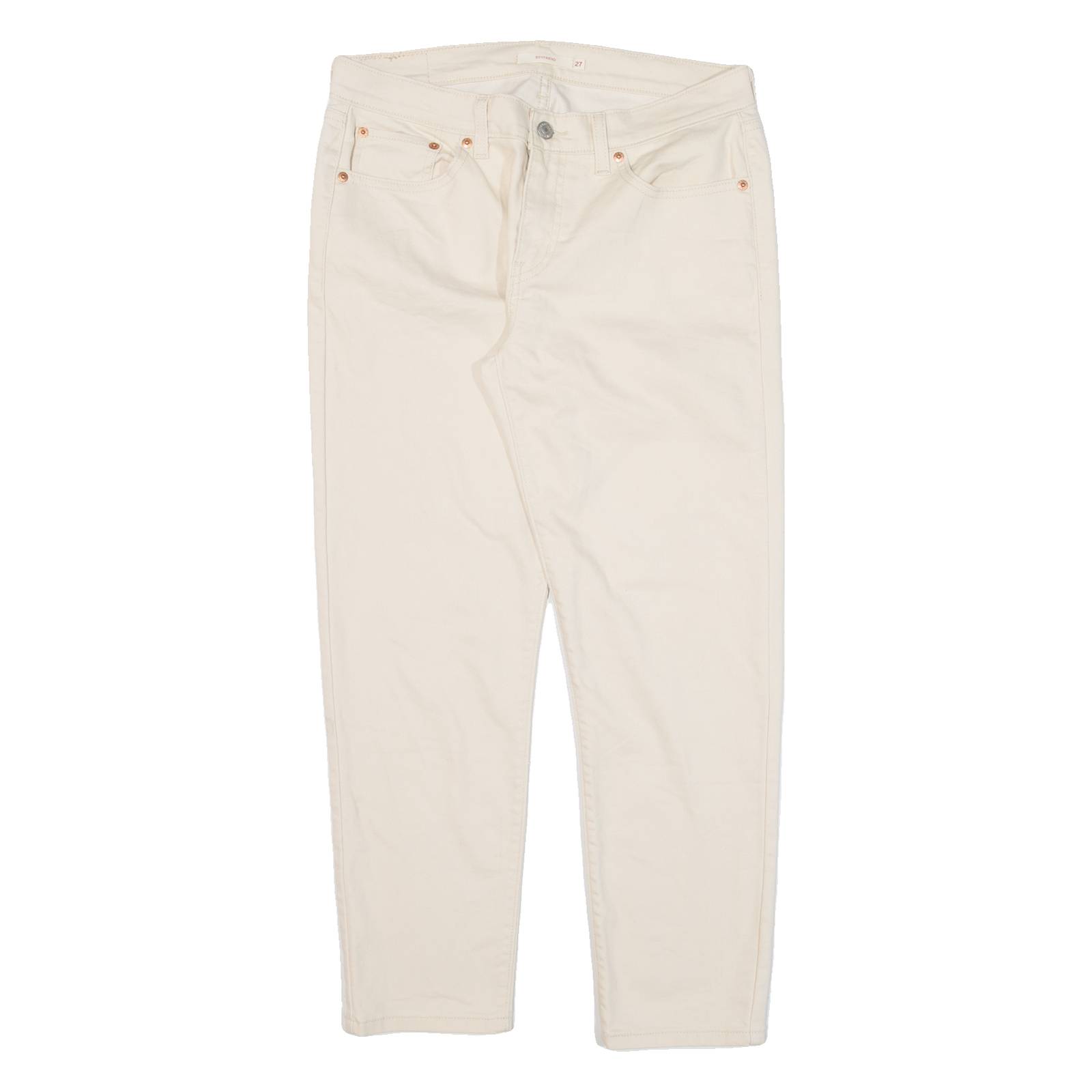 LEVI'S Womens Trousers Cream Regular Boyfriend W31 L25