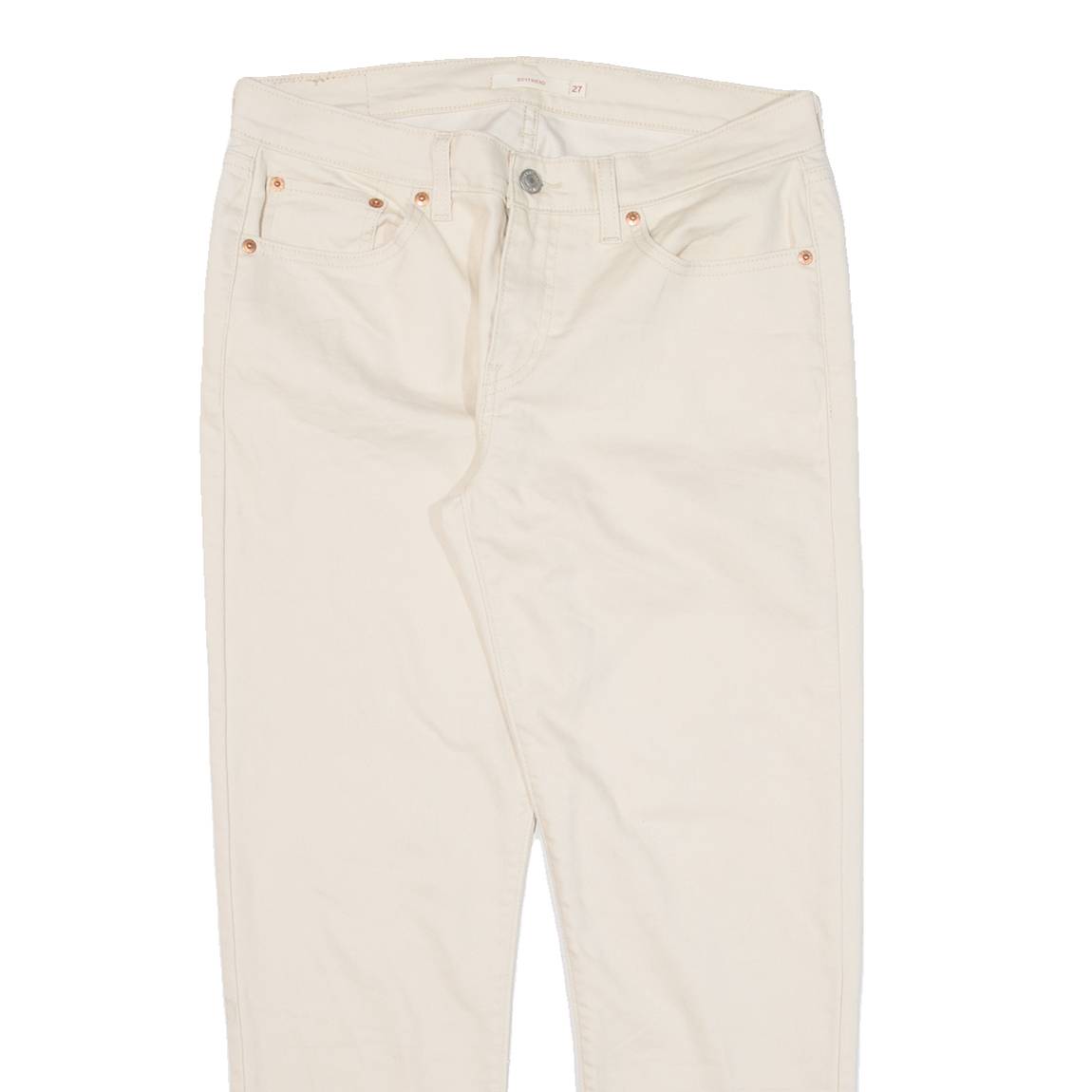 LEVI'S Womens Trousers Cream Regular Boyfriend W31 L25