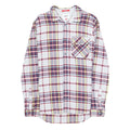 TOMMY HILFIGER Mens White & Blue Check Shirt M Casual Cotton Blend Long Sleeve