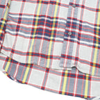 TOMMY HILFIGER Mens White & Blue Check Shirt M Casual Cotton Blend Long Sleeve