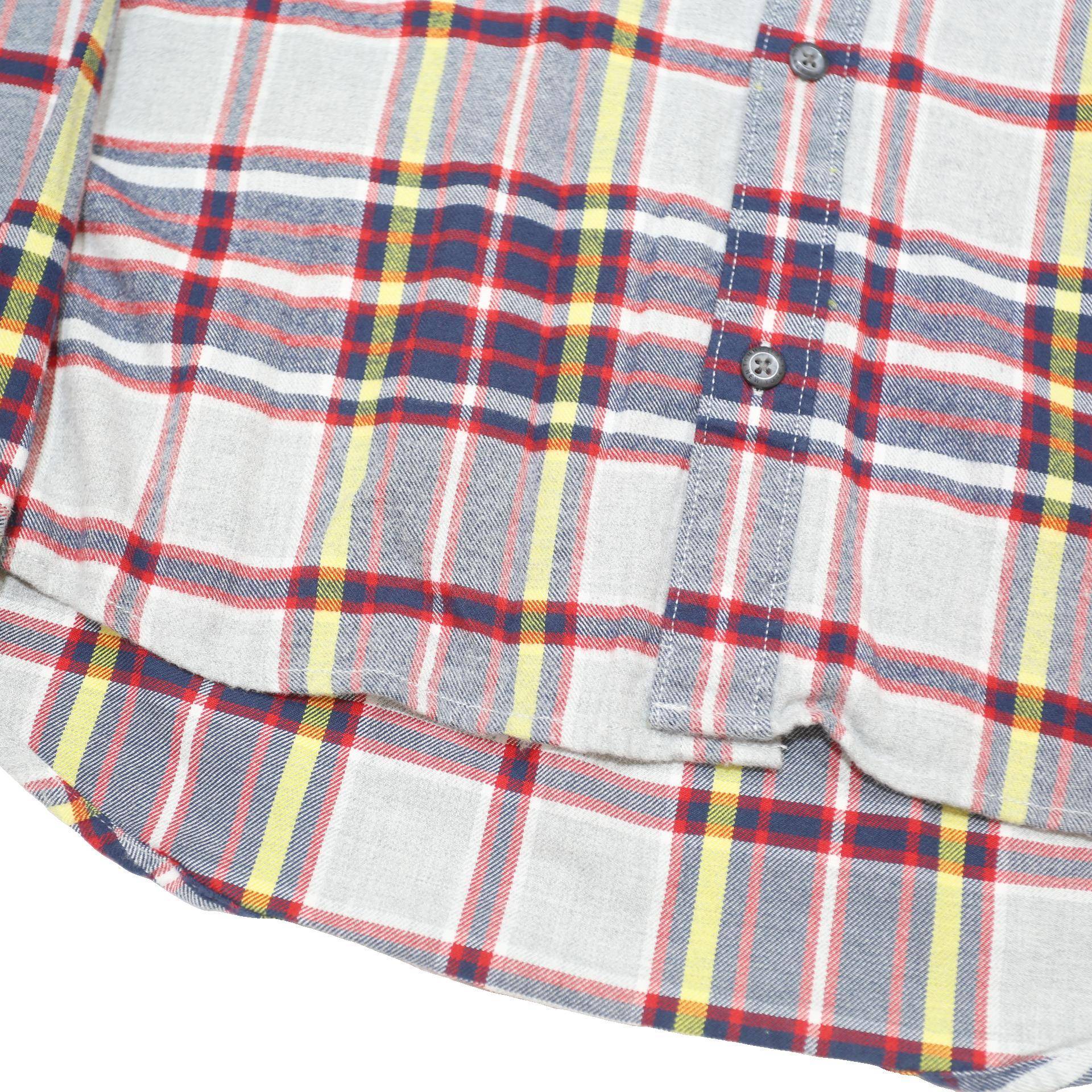 TOMMY HILFIGER Mens White & Blue Check Shirt M Casual Cotton Blend Long Sleeve