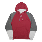 CHAMPION Mens Red & Grey Colourblock Pullover Hoodie M Cotton Blend Casual