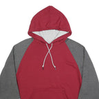 CHAMPION Mens Red & Grey Colourblock Pullover Hoodie M Cotton Blend Casual
