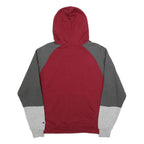 CHAMPION Mens Red & Grey Colourblock Pullover Hoodie M Cotton Blend Casual