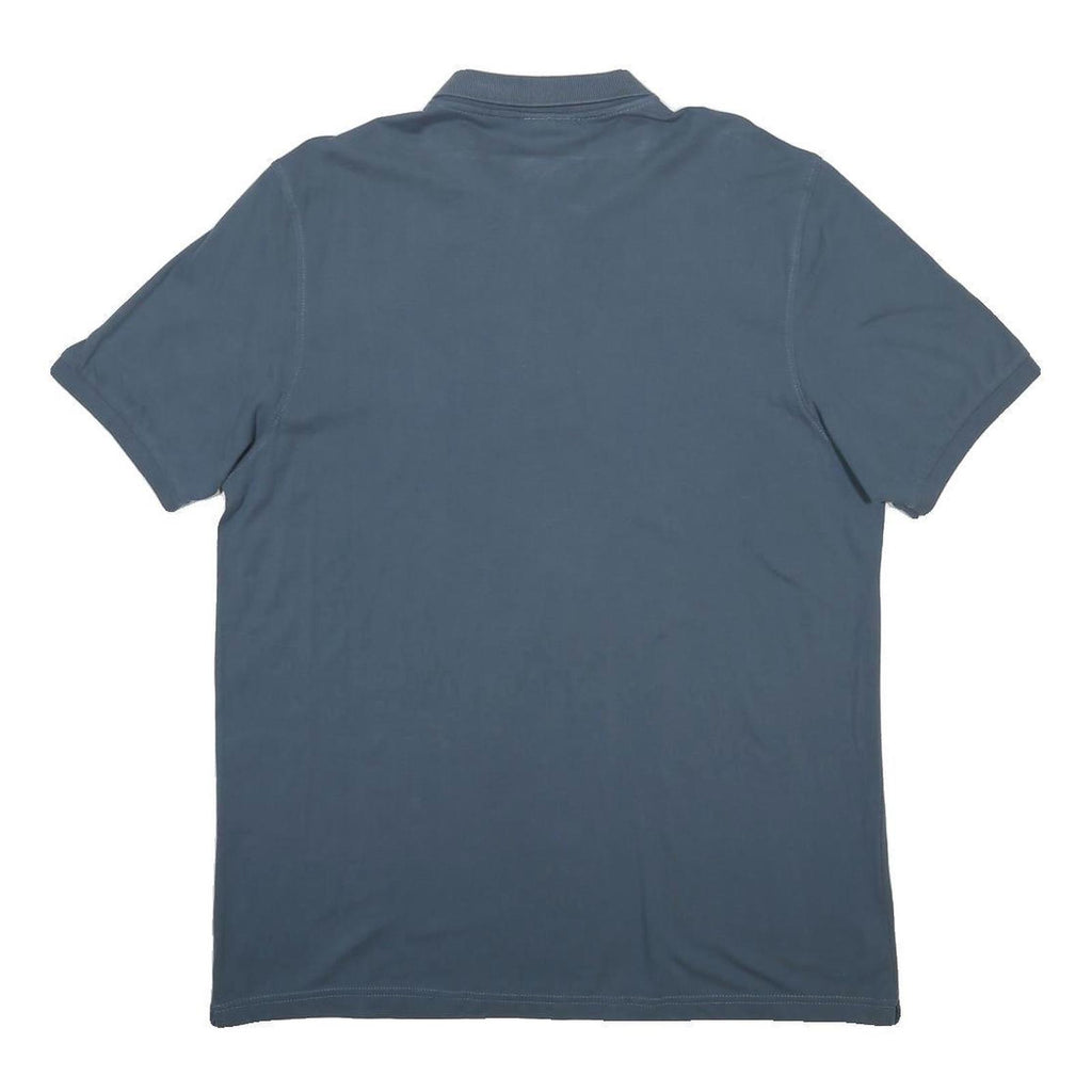 LACOSTE Mens Blue Cotton Blend Short Sleeve Plain 3XL Classic Polo Shirt Zip