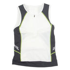 CRANE Cycling Womens Jersey White Sleeveless 1/4 Zip S