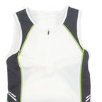CRANE Cycling Womens Jersey White Sleeveless 1/4 Zip S