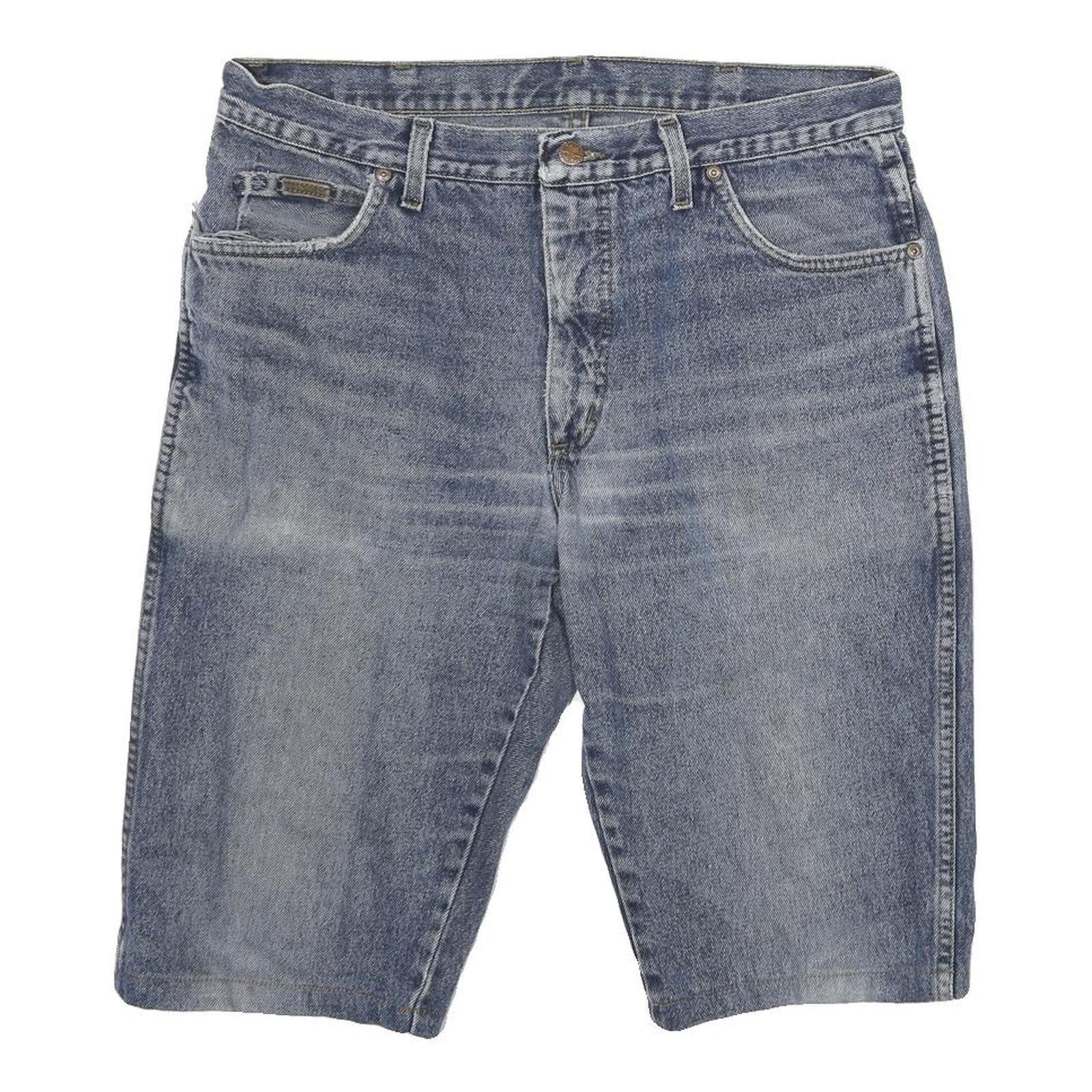 WRANGLER Mens Denim Blue Casual Shorts XL W34 Classic Cotton Blend Comfortable