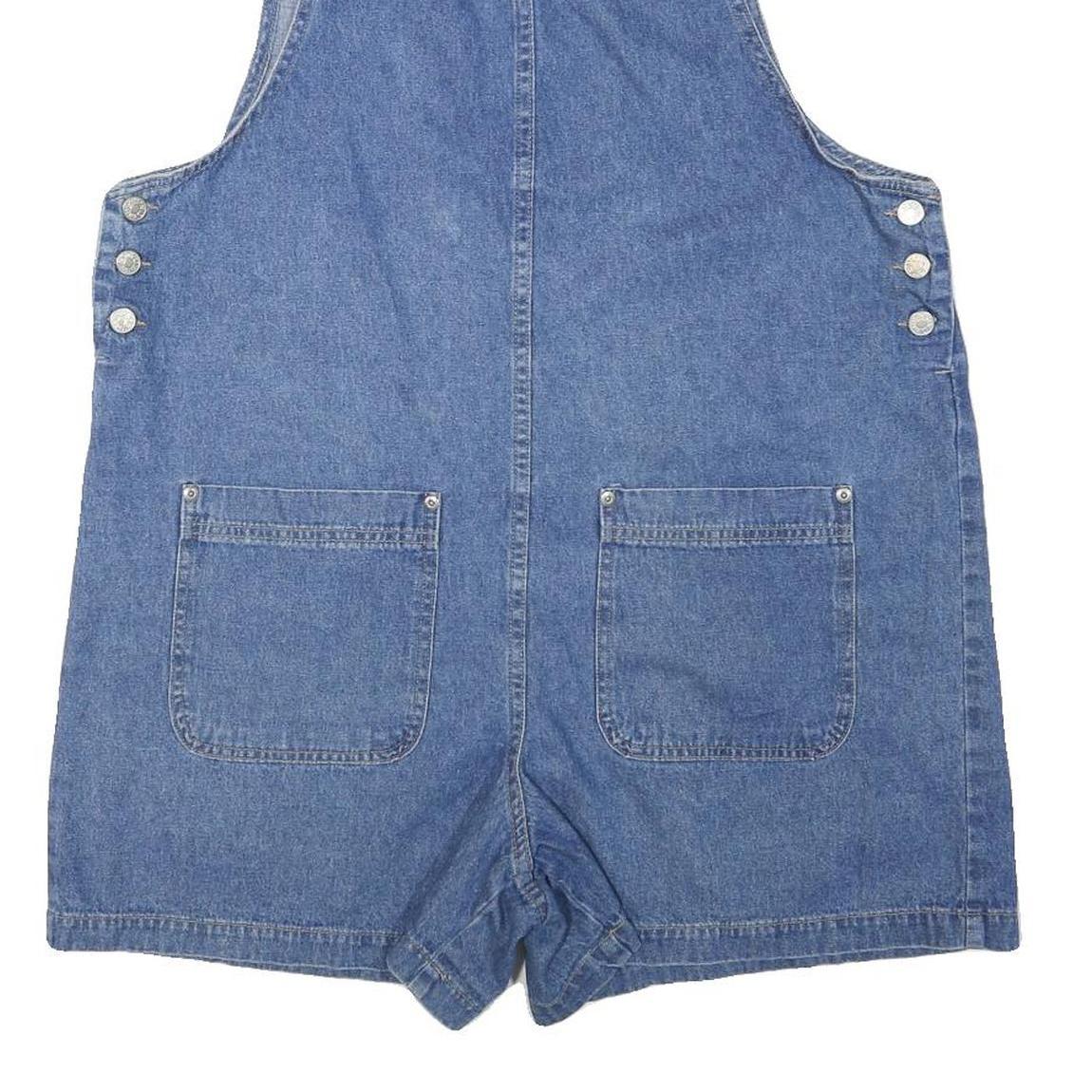 DENIM AND CO Womens Blue Denim Dungarees Regular Fit Cotton Blend L W42 L4