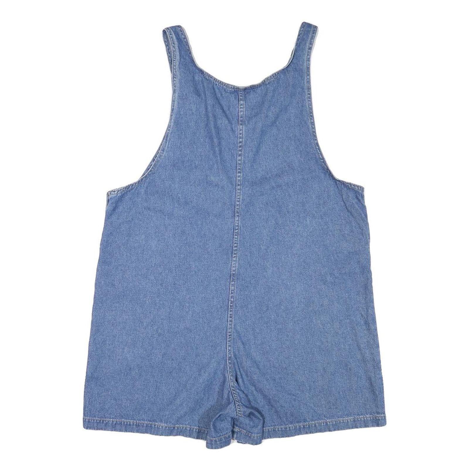 DENIM AND CO Womens Blue Denim Dungarees Regular Fit Cotton Blend L W42 L4