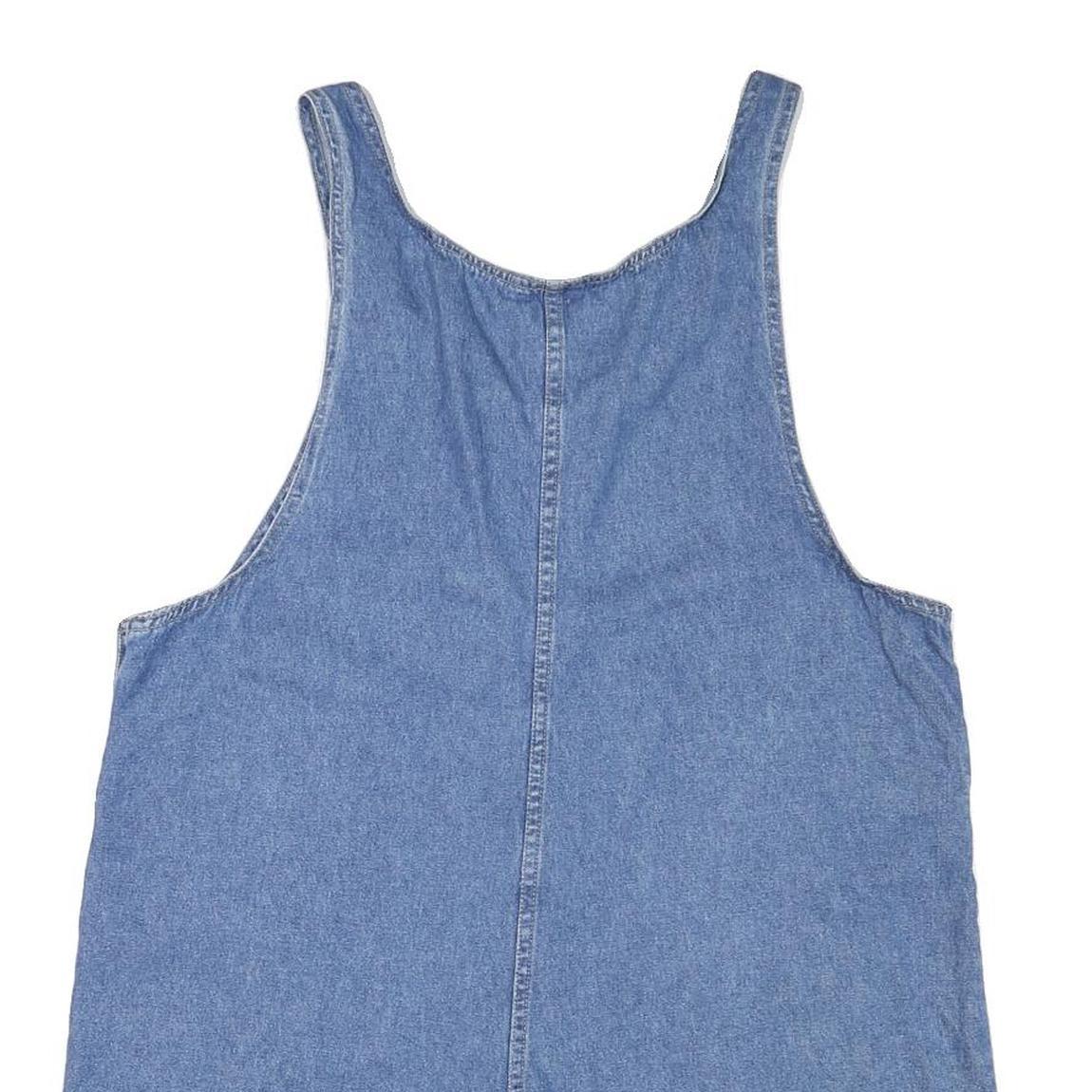 DENIM AND CO Womens Blue Denim Dungarees Regular Fit Cotton Blend L W42 L4