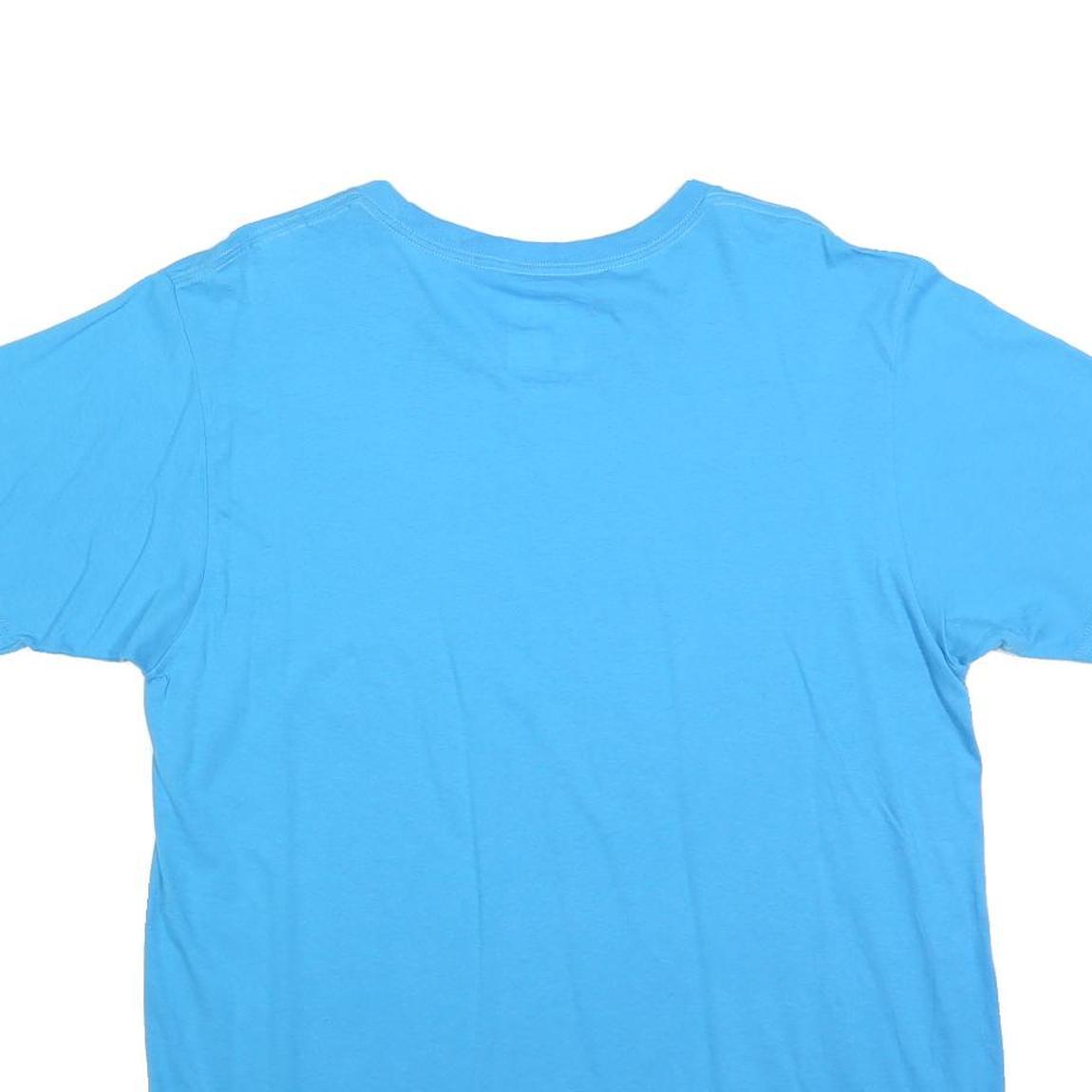 ADIDAS Mens Blue Cotton Blend Graphic T-Shirt L Short Sleeve Crew Neck Casual