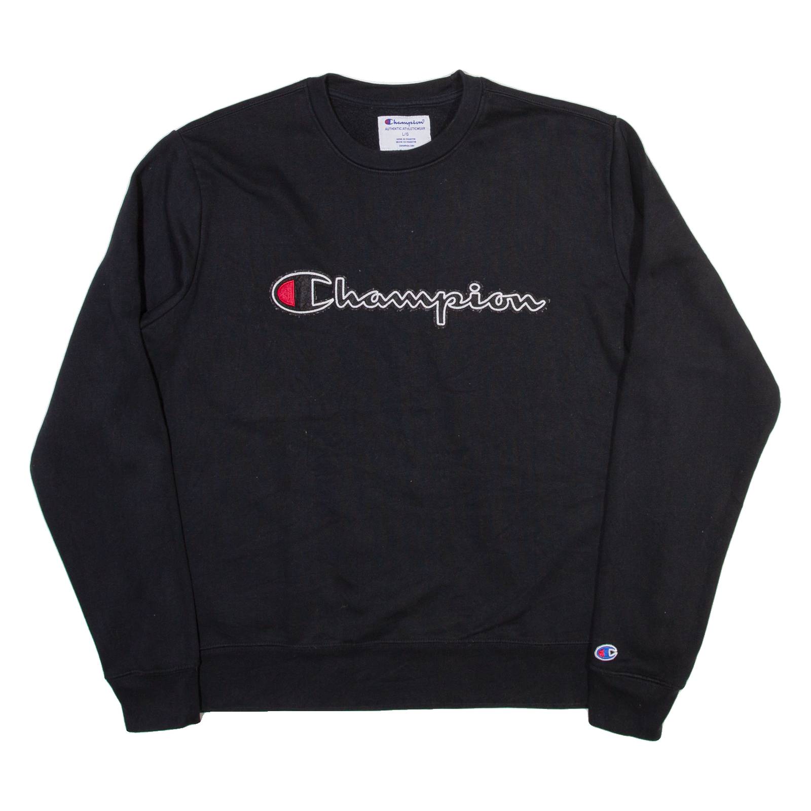 CHAMPION Mens Sweatshirt Black L