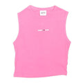 TOMMY JEANS Womens Pink Sleeveless Crew Neck Plain XXS Cotton Blend Top