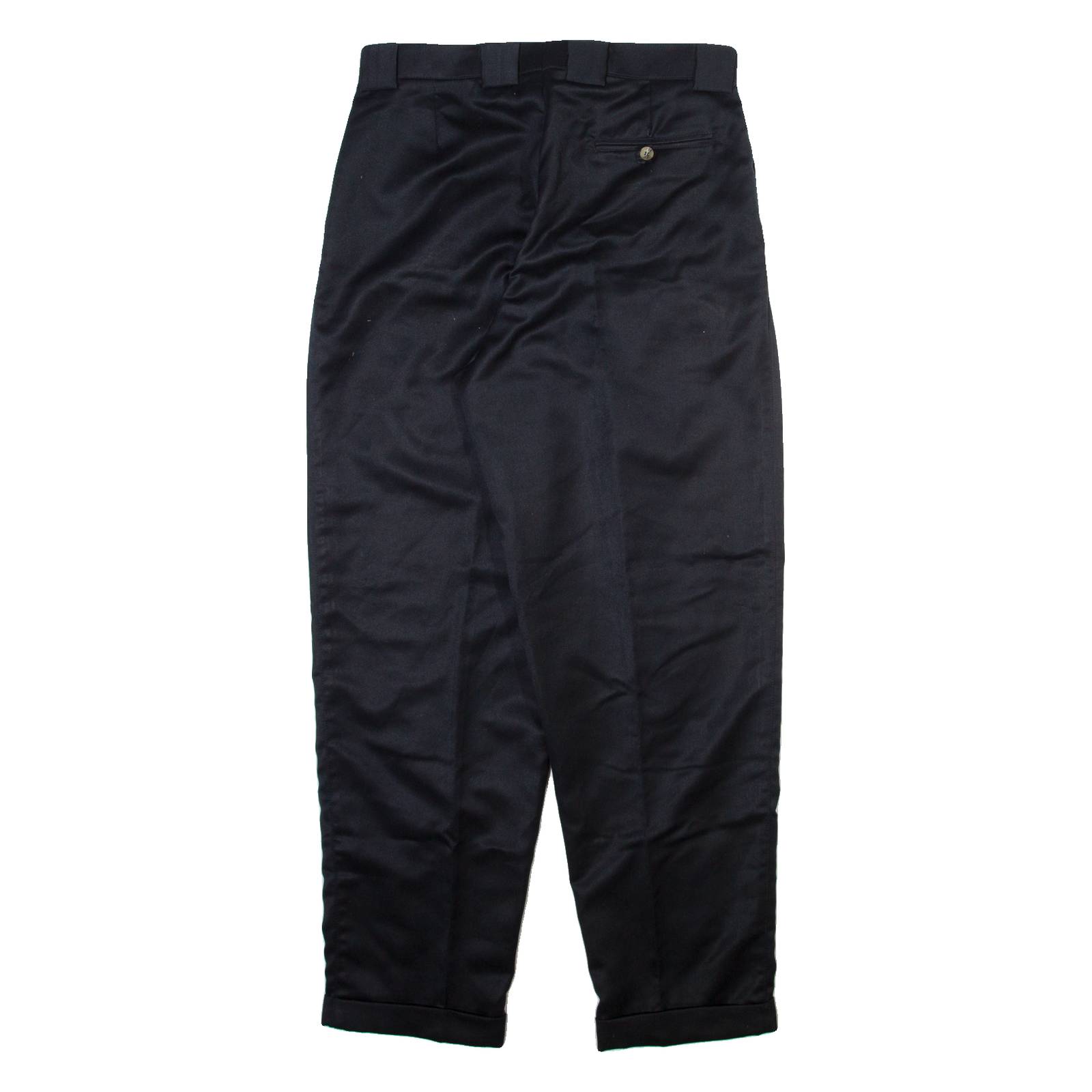 Mens Trousers Black Relaxed Tapered W30 L28