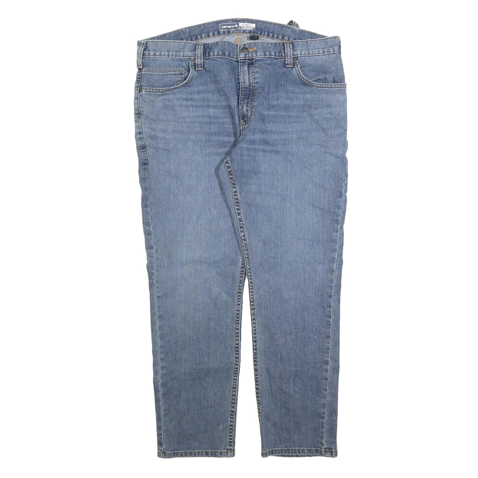 CARHARTT Mens Relaxed Light Blue Denim Jeans W38 L30 Zip Closure Pockets