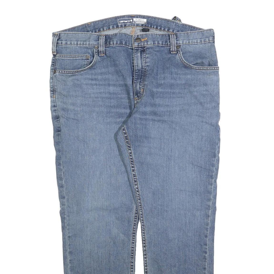 CARHARTT Mens Relaxed Light Blue Denim Jeans W38 L30 Zip Closure Pockets