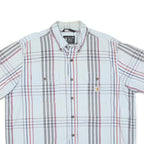 CARHARTT Mens White & Grey Check Shirt XL Casual Cotton Blend Button Down Short