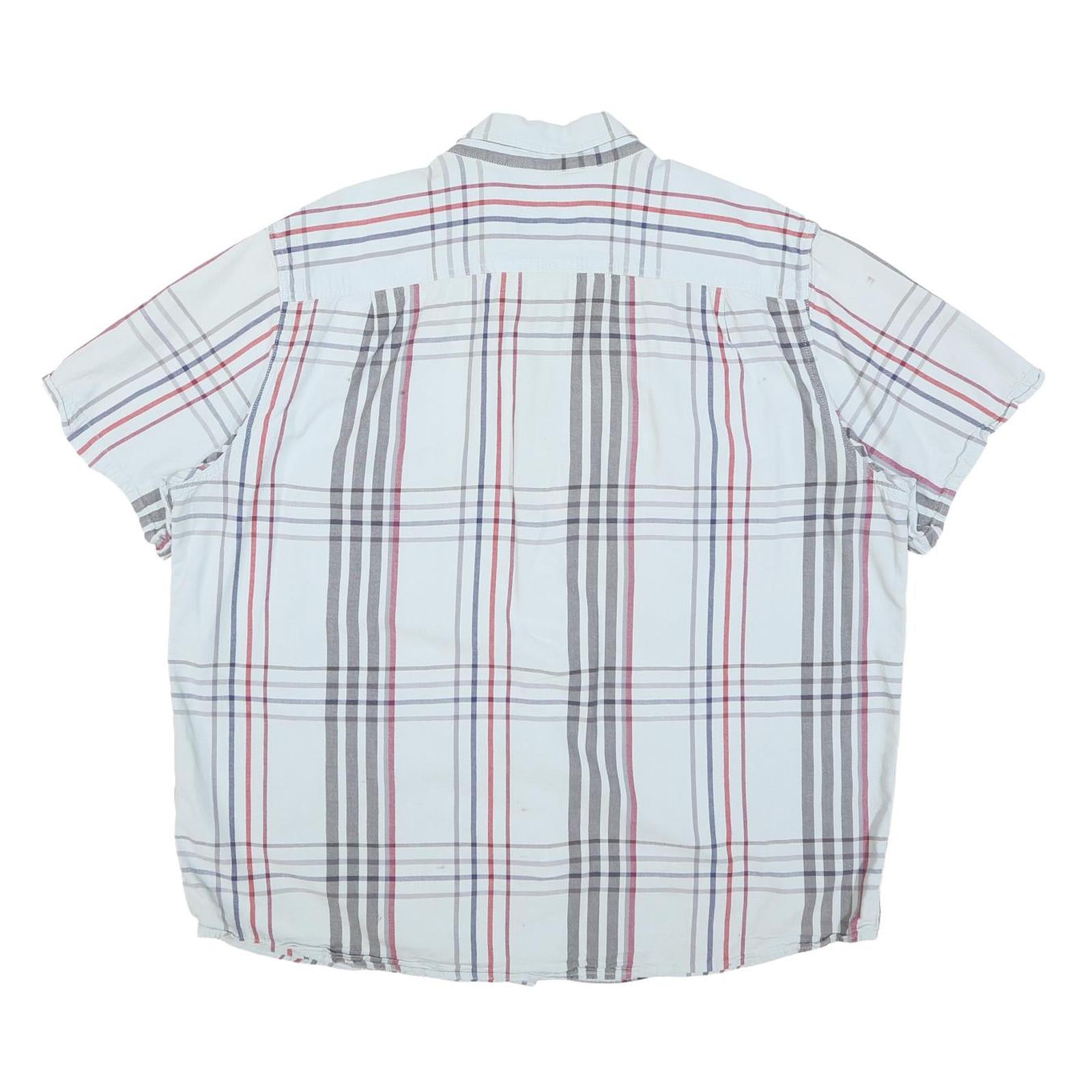 CARHARTT Mens White & Grey Check Shirt XL Casual Cotton Blend Button Down Short