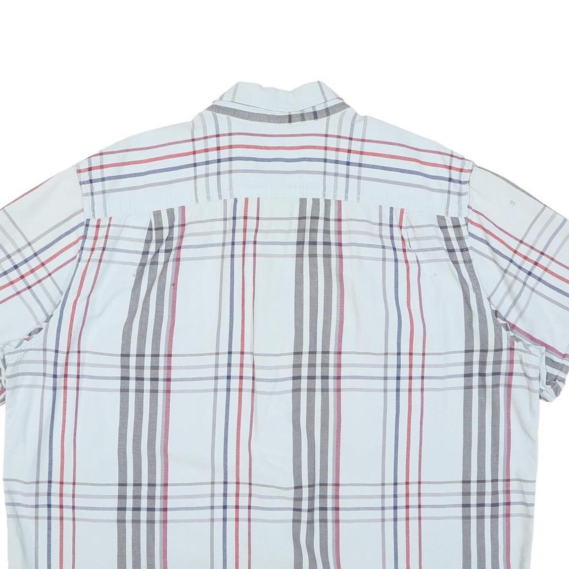 CARHARTT Mens White & Grey Check Shirt XL Casual Cotton Blend Button Down Short