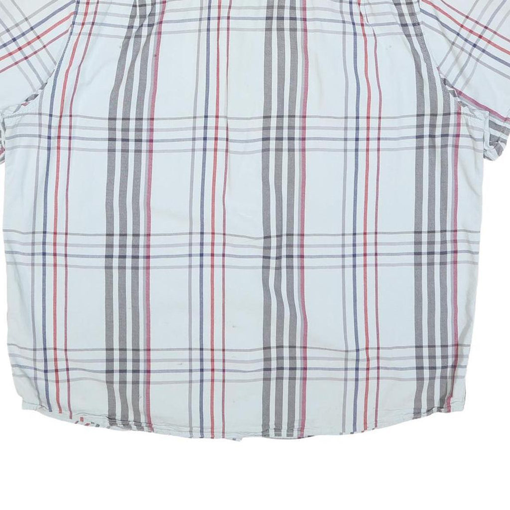 CARHARTT Mens White & Grey Check Shirt XL Casual Cotton Blend Button Down Short