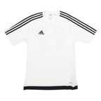 ADIDAS Mens White & Black Football T-Shirt S Short Sleeve Crew Neck Sports