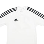 ADIDAS Mens White & Black Football T-Shirt S Short Sleeve Crew Neck Sports