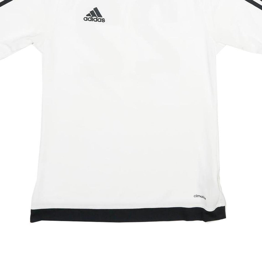 ADIDAS Mens White & Black Football T-Shirt S Short Sleeve Crew Neck Sports