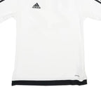 ADIDAS Mens White & Black Football T-Shirt S Short Sleeve Crew Neck Sports