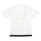 ADIDAS Mens White & Black Football T-Shirt S Short Sleeve Crew Neck Sports