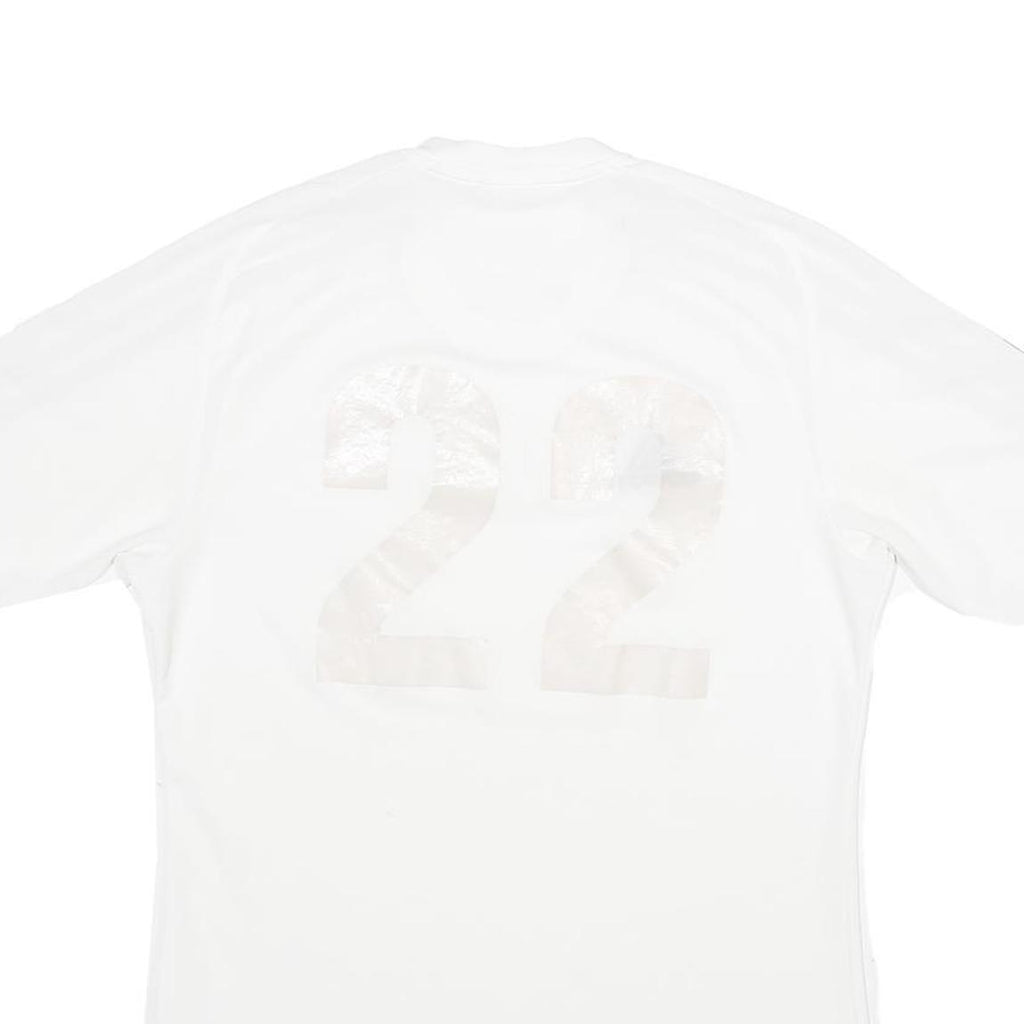 ADIDAS Mens White & Black Football T-Shirt S Short Sleeve Crew Neck Sports