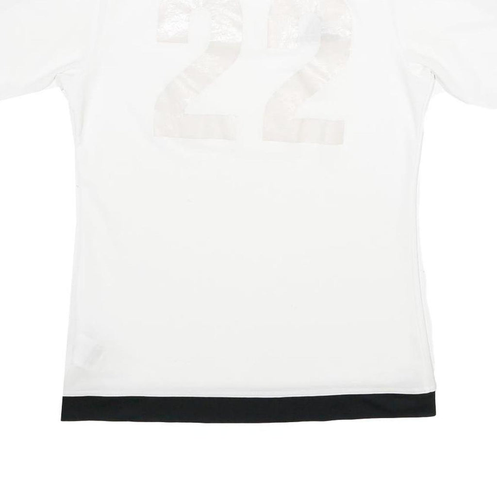 ADIDAS Mens White & Black Football T-Shirt S Short Sleeve Crew Neck Sports