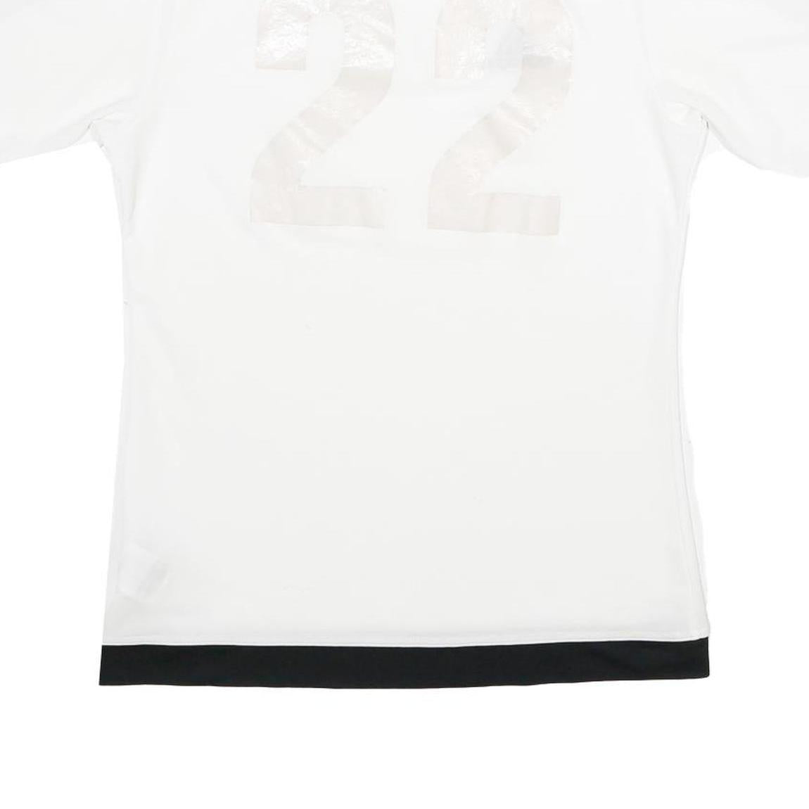 ADIDAS Mens White & Black Football T-Shirt S Short Sleeve Crew Neck Sports