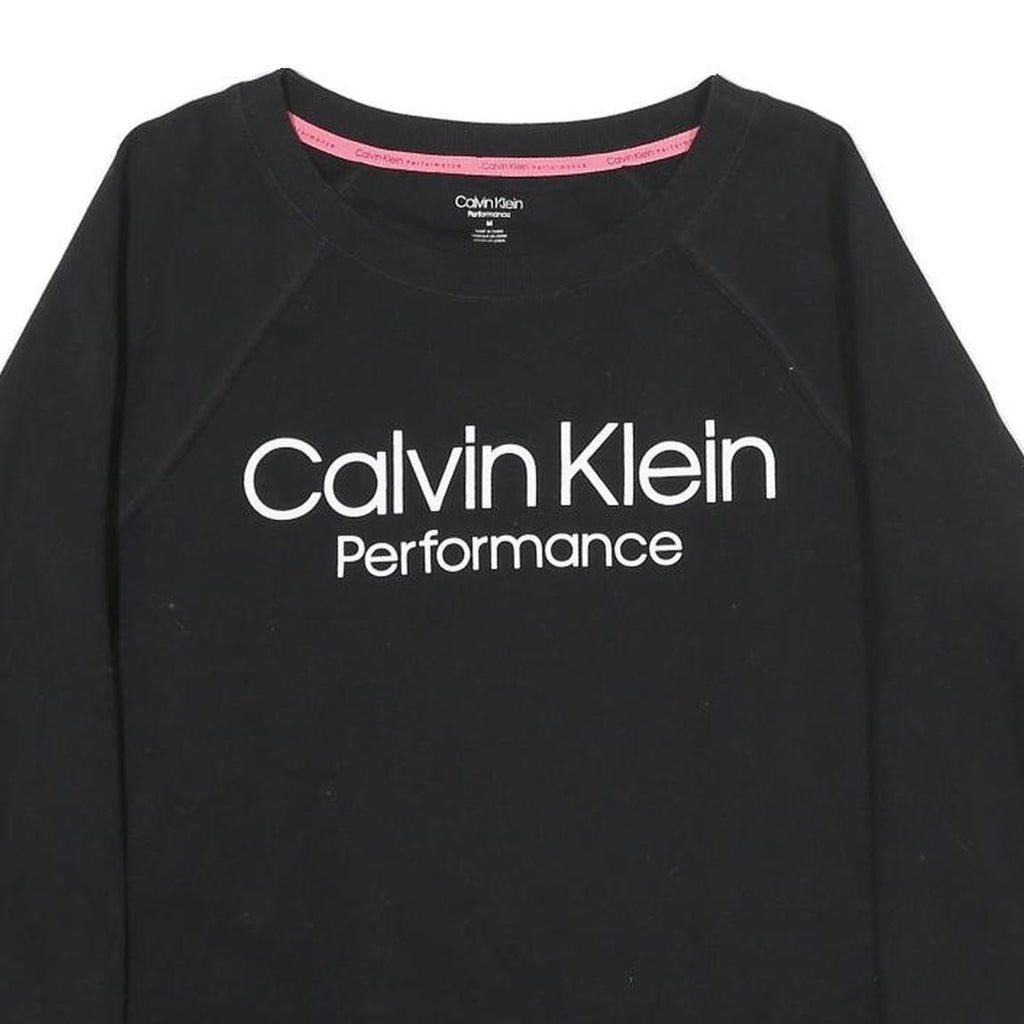 CALVIN KLEIN PERFORMANCE Womens Black Cotton Blend Crew Neck Sweatshirt S