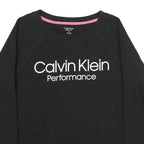 CALVIN KLEIN PERFORMANCE Womens Black Cotton Blend Crew Neck Sweatshirt S