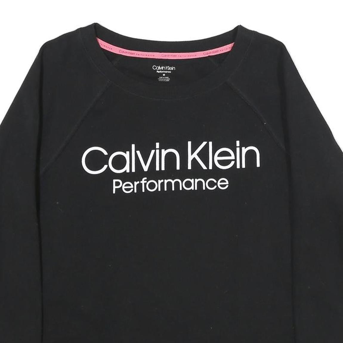 CALVIN KLEIN PERFORMANCE Womens Black Cotton Blend Crew Neck Sweatshirt S