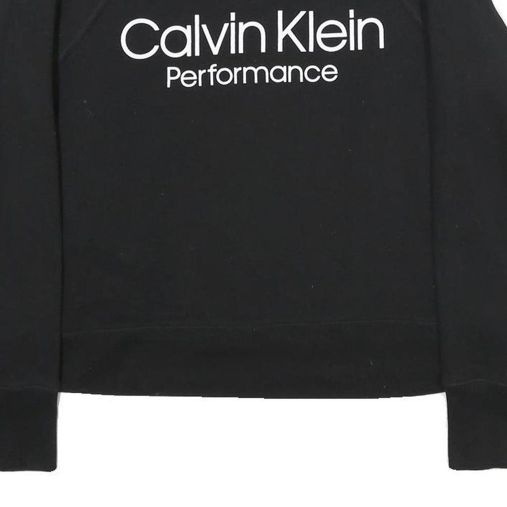 CALVIN KLEIN PERFORMANCE Womens Black Cotton Blend Crew Neck Sweatshirt S