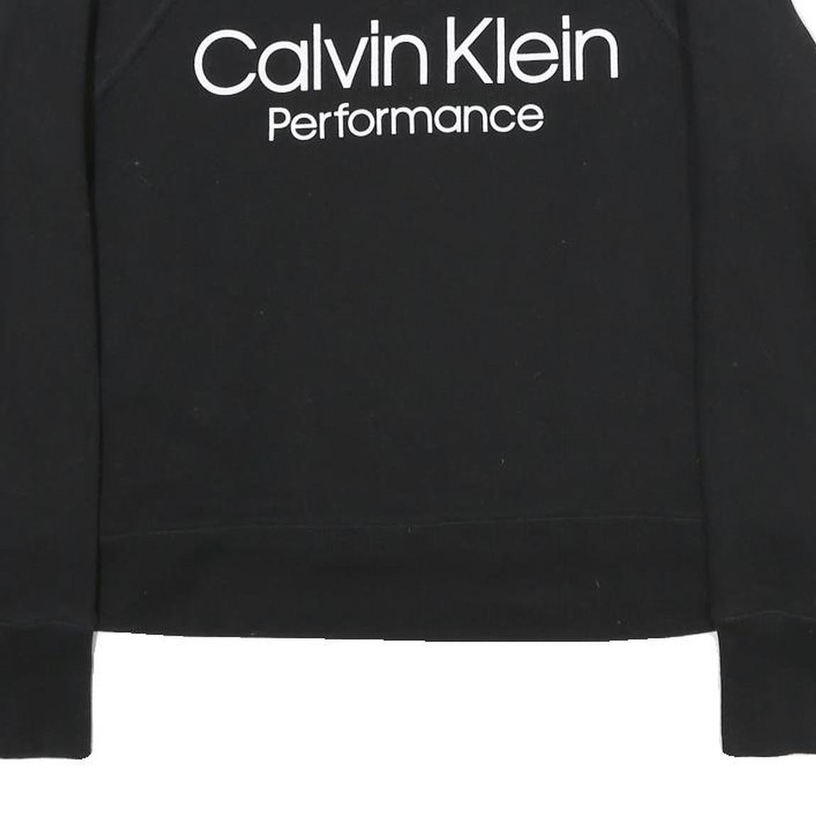 CALVIN KLEIN PERFORMANCE Womens Black Cotton Blend Crew Neck Sweatshirt S
