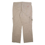 DICKIES Cargo Womens Trousers Grey Relaxed Straight W34 L30