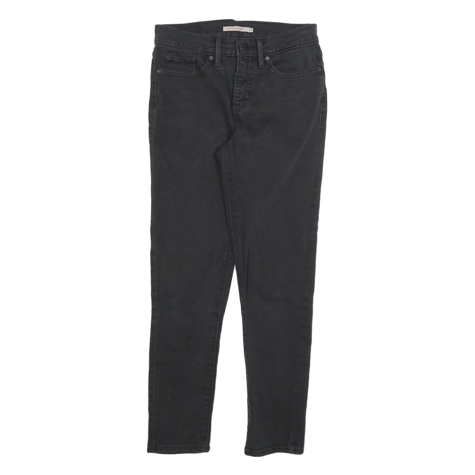LEVI'S 311 Womens Jeans Black Slim Skinny Denim W26 L27 Zip Cotton Blend