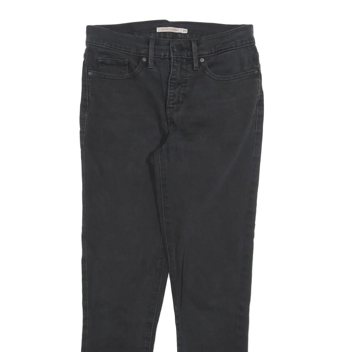 LEVI'S 311 Womens Jeans Black Slim Skinny Denim W26 L27 Zip Cotton Blend