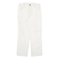 DICKIES Mens White Regular Fit Straight Denim Jeans W32 L29 Cotton Blend Zip