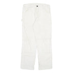 DICKIES Mens White Regular Fit Straight Denim Jeans W32 L29 Cotton Blend Zip