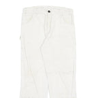 DICKIES Mens White Regular Fit Straight Denim Jeans W32 L29 Cotton Blend Zip