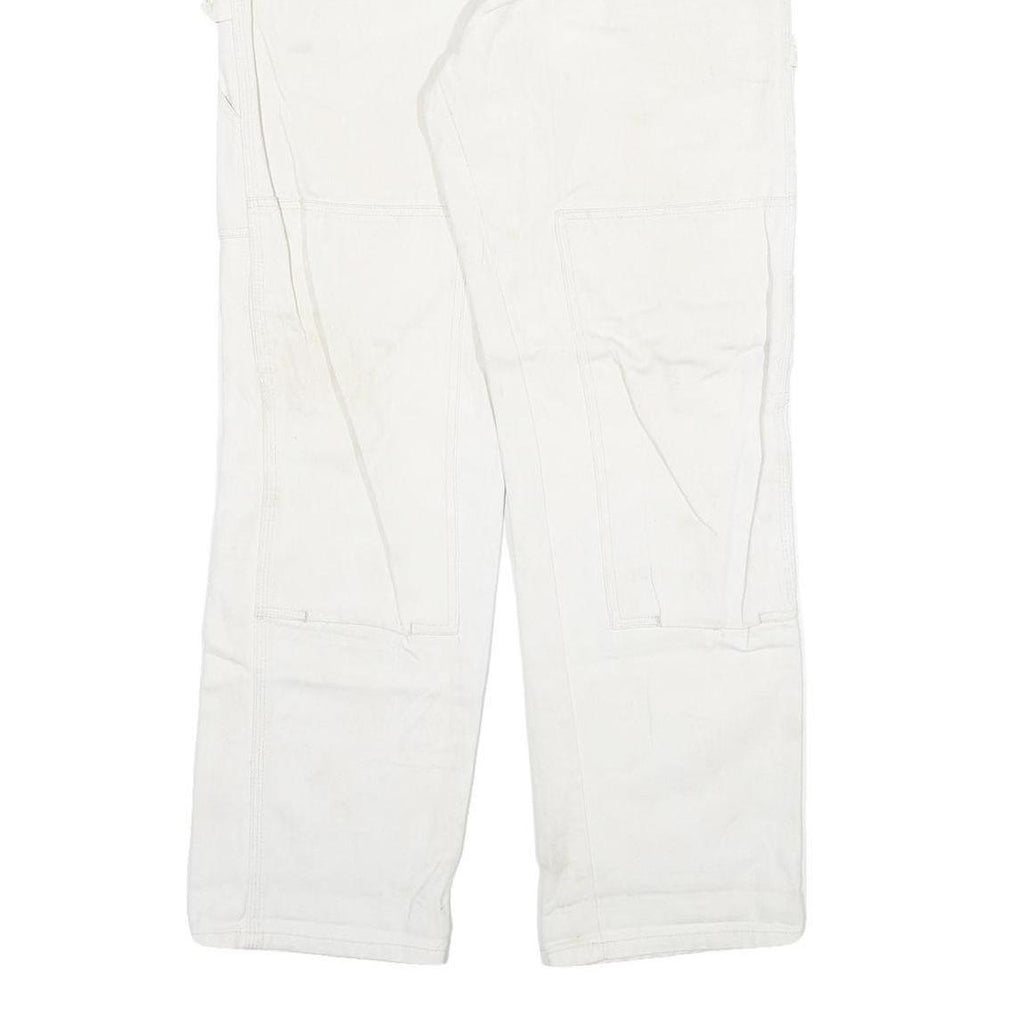 DICKIES Mens White Regular Fit Straight Denim Jeans W32 L29 Cotton Blend Zip