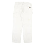 DICKIES Mens White Regular Fit Straight Denim Jeans W32 L29 Cotton Blend Zip