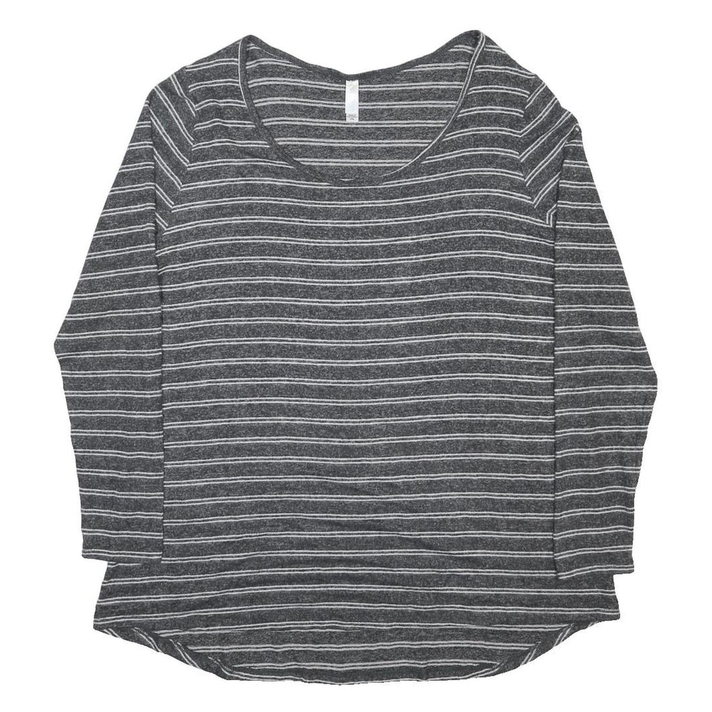 LULA ROE Womens Grey Striped Plain Crew Neck Basic Knit 2XL Jumper Casual Soft