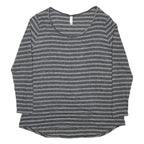 LULA ROE Womens Grey Striped Plain Crew Neck Basic Knit 2XL Jumper Casual Soft